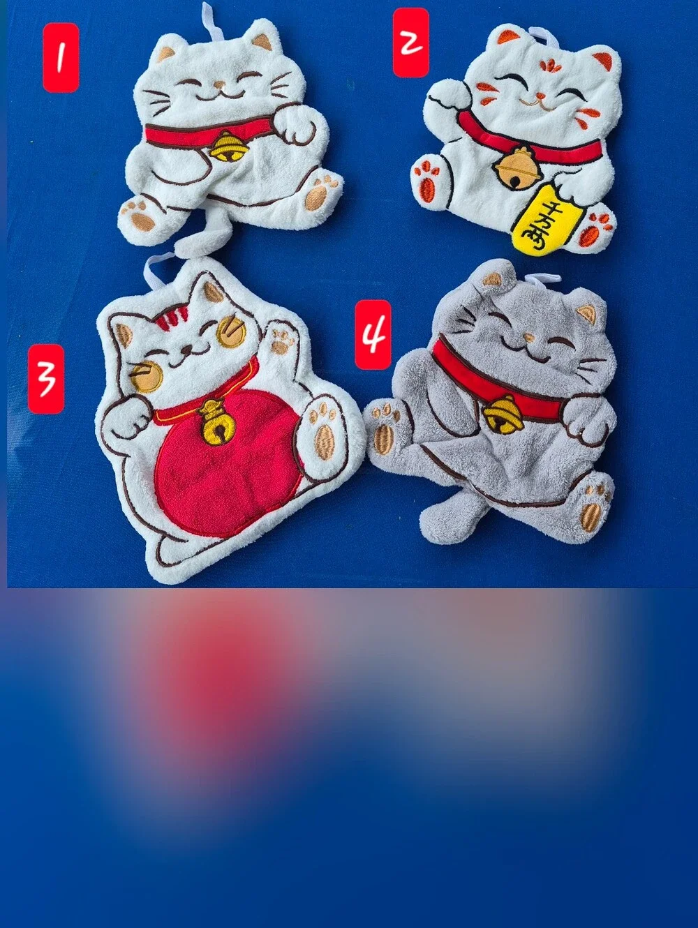 🐈 MANEKI NEKKO 🌸 LUCKY CAT 🐈 Cotton Blend Wash Cloths ❤️ NEW! Order By Number